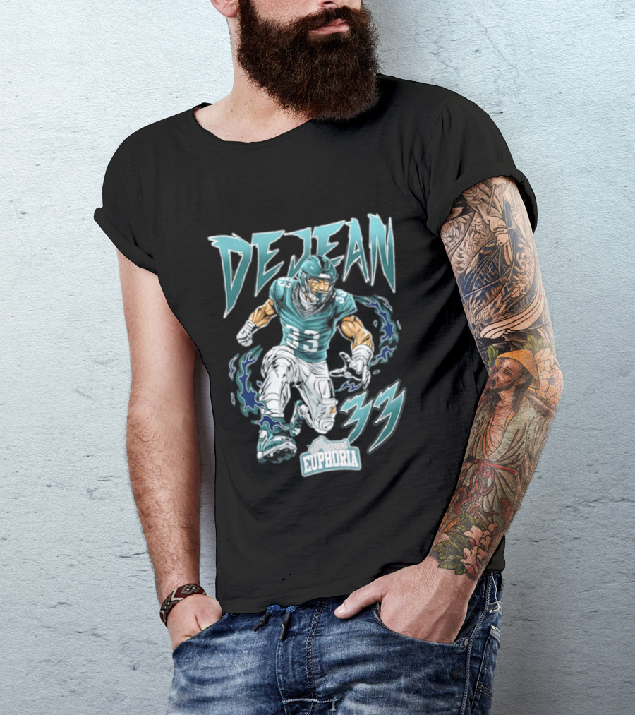 DeJean 33 Planet Euphoria Flame Comic Philadelphia Eagles T-Shirt