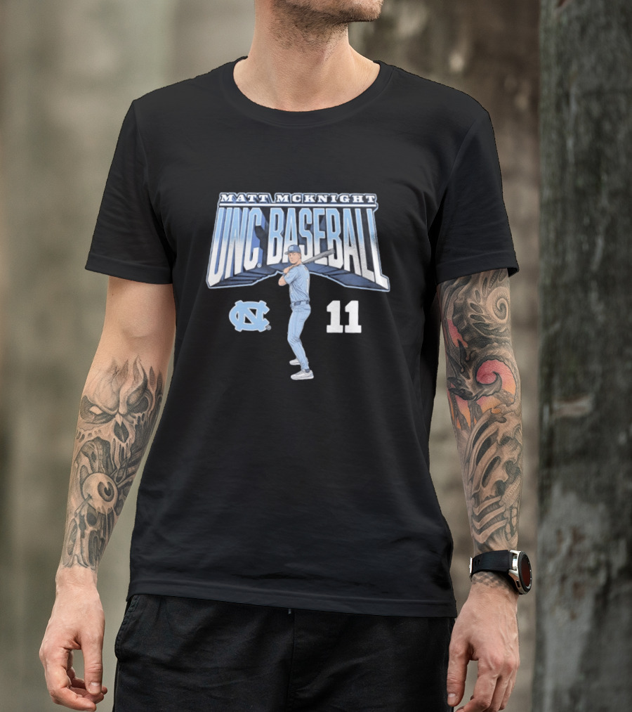 Matt McKnight UNC Baseball 11 Slugger Swing T-Shirt