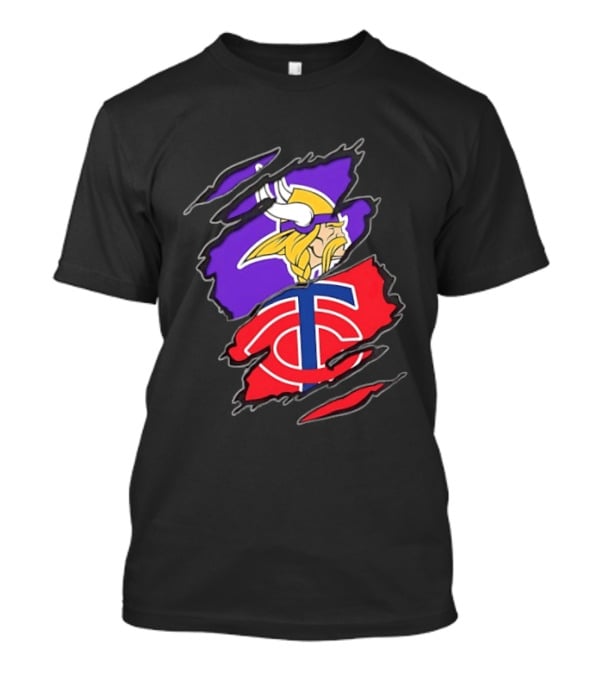Minnesota Vikings Minnesota Twins Two Teams One Heart T-Shirt