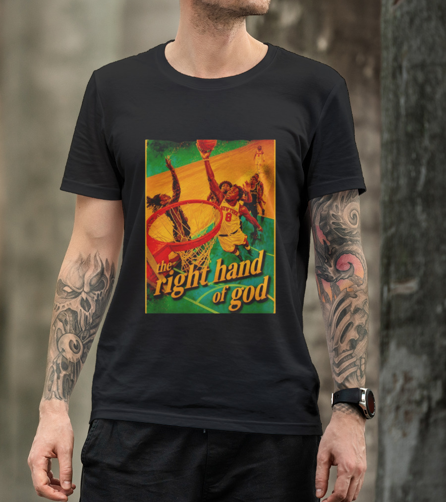 OG Anunoby New York Knicks Basketball The Right Hand Of God 2026 T-Shirt