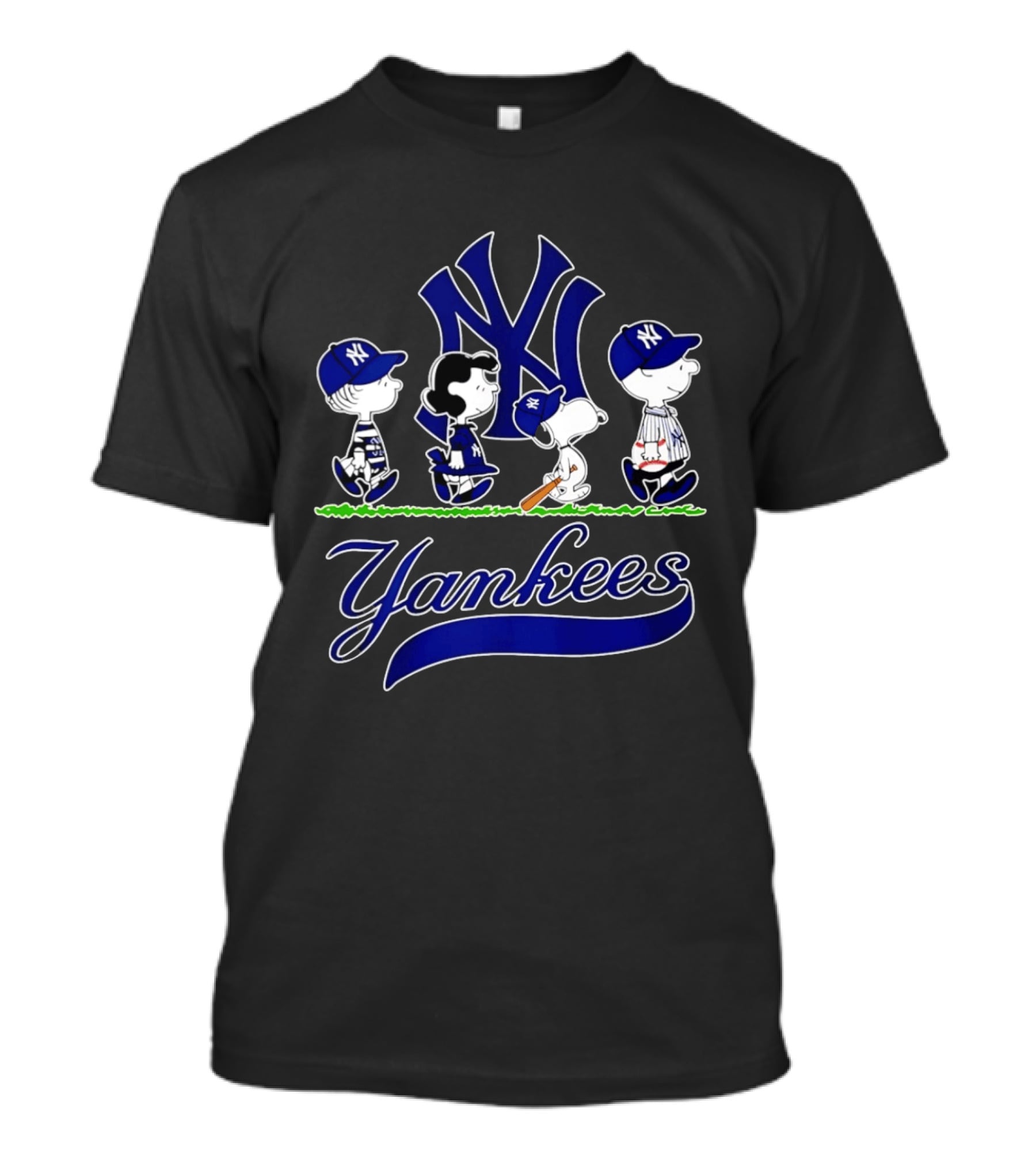 New York Yankees Peanuts Characters Abbey Road Snoopy T-Shirt