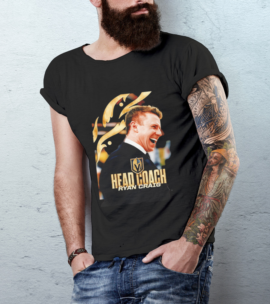 Head Coach Ryan Craig Henderson Silver Knights Golden T-Shirt