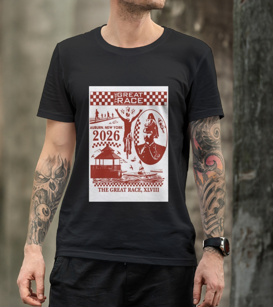 The Great Race Auburn New York 2026 XLVIII Miles Keuka Paddle Wheel Run T-Shirt