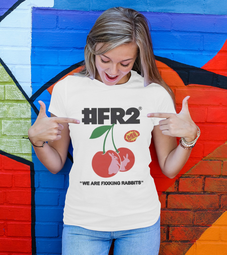 FR2 Cherry Rabbits "We Are Fxxking Rabbits" Red T-Shirt