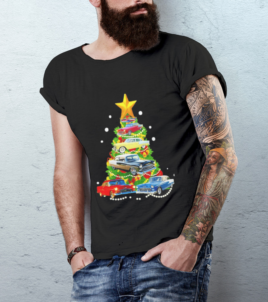 1955 Chevy Christmas Tree Holiday Vintage Car Enthusiasts T-Shirt