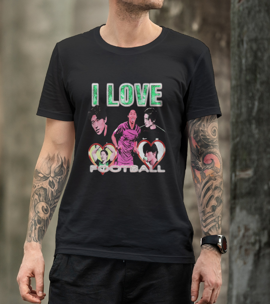 I Love Football Cho Gue Sung South Korea National Team Soccer Fan Collage T-Shirt