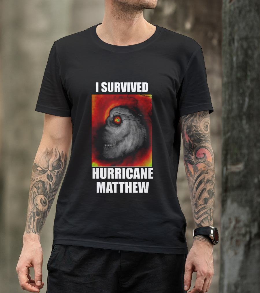 I Survived Hurricane Matthew Weather Satellite T-Shirt