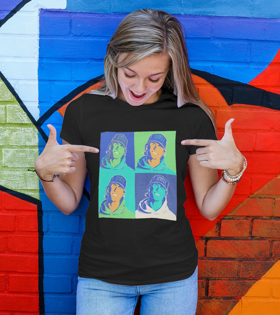 Bryan Woo Seattle Mariners Pop Art MLB Baseball T-Shirt