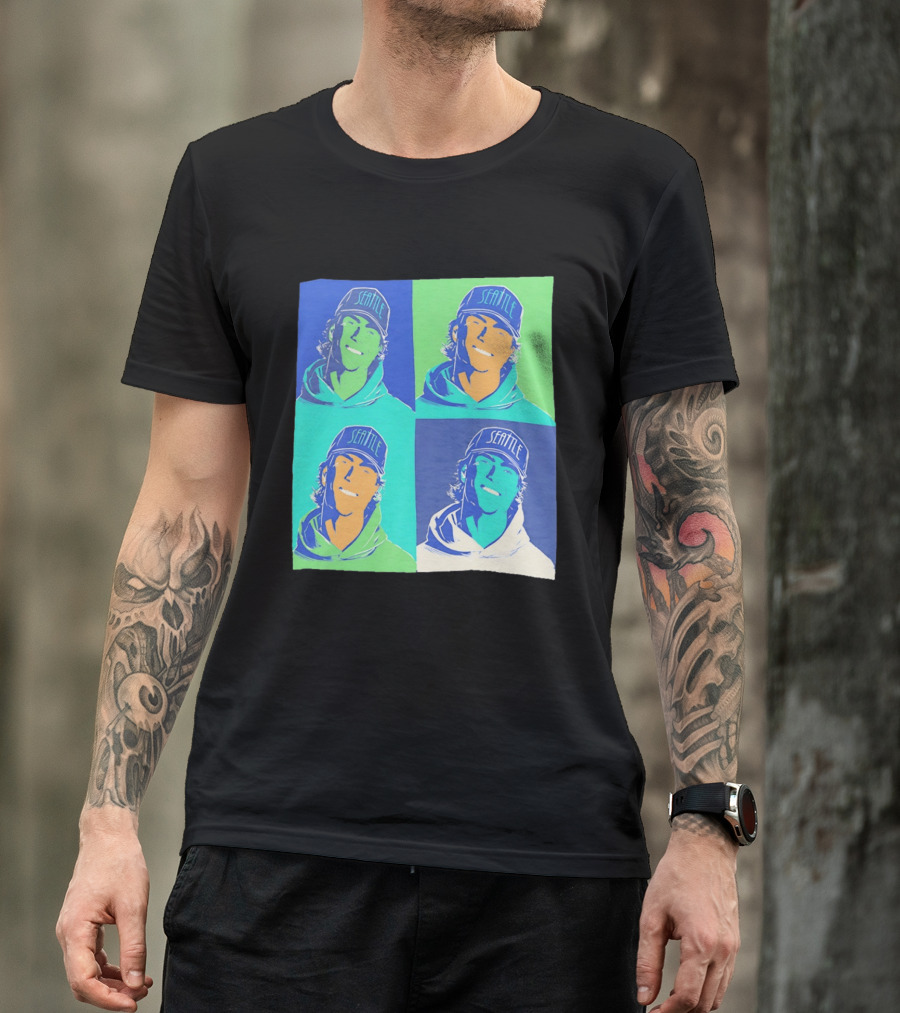 Bryan Woo Seattle Mariners Pop Art MLB Baseball T-Shirt