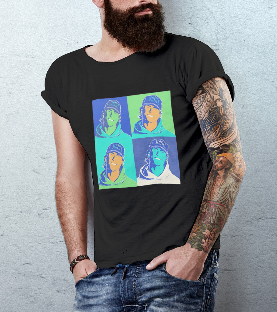 Bryan Woo Seattle Mariners Pop Art MLB Baseball T-Shirt