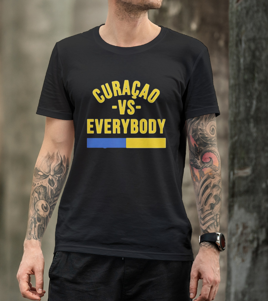 Curaçao VS Everybody Caribbean Island Pride Yellow Blue T-Shirt