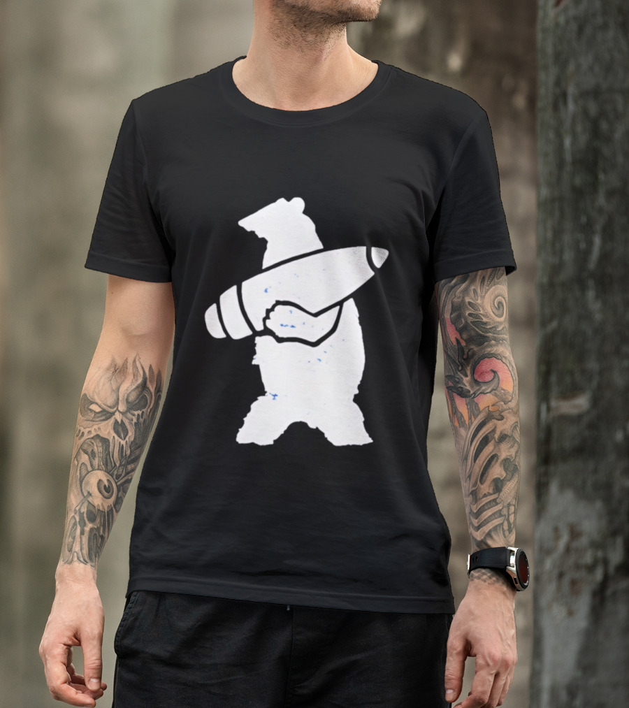 Bear Holding Artillery Shell Military Corporal T-Shirt