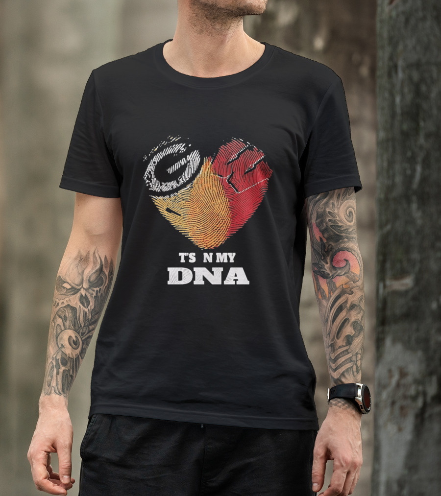 Green Bay Packers Wisconsin Badgers Heart It's In My DNA T-Shirt