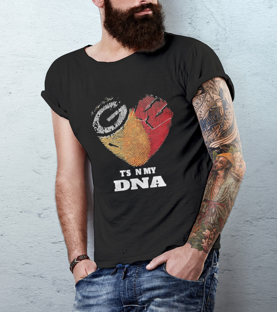 Green Bay Packers Wisconsin Badgers Heart It's In My DNA T-Shirt