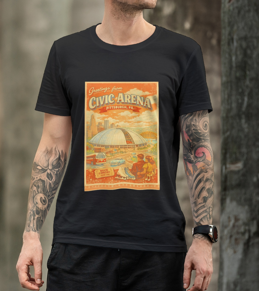 Greetings From Civic Arena Pittsburgh PA Rock Concert Admit One T-Shirt
