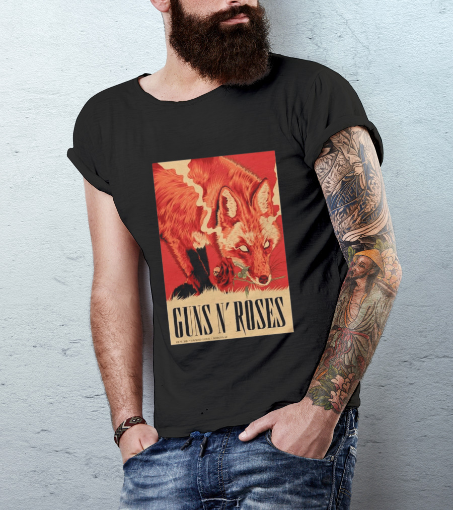 Guns N' Roses Fox With Rose Download Festival June 13 2026 Donington Park Castle Donington Leicestershire T-Shirt