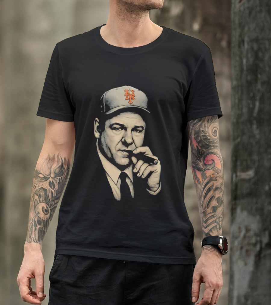 Tony Soprano New York Mets Cap Smoking Cigar T-Shirt