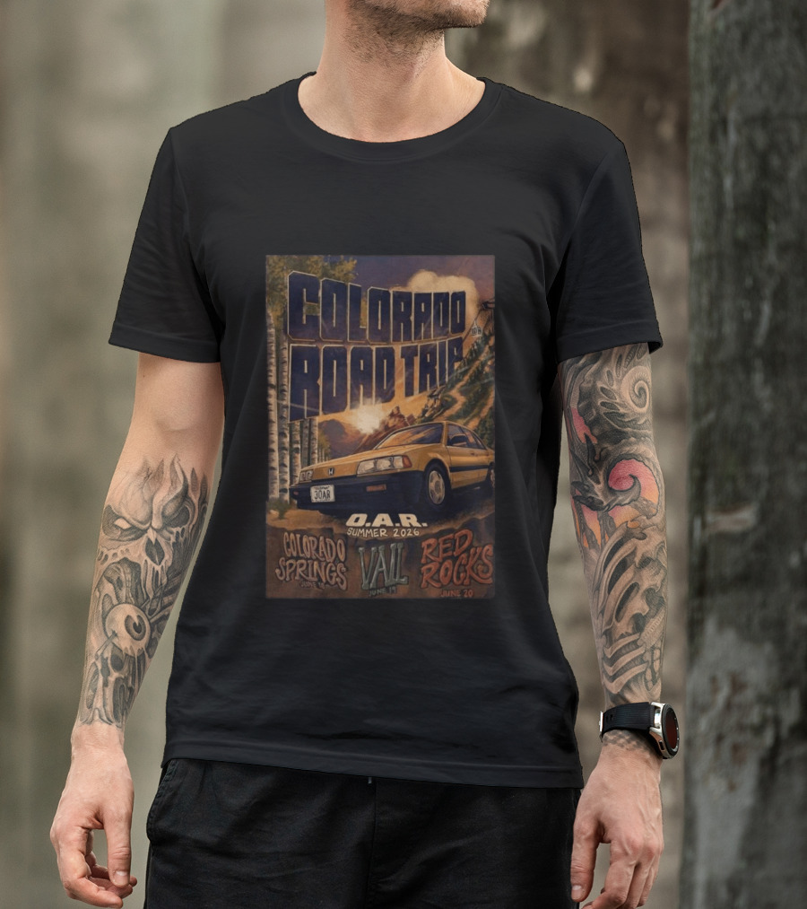 Colorado Road Trip O.A.R Summer 2026 Tour Colorado Springs Vail Red Rocks June 19 20 T-Shirt