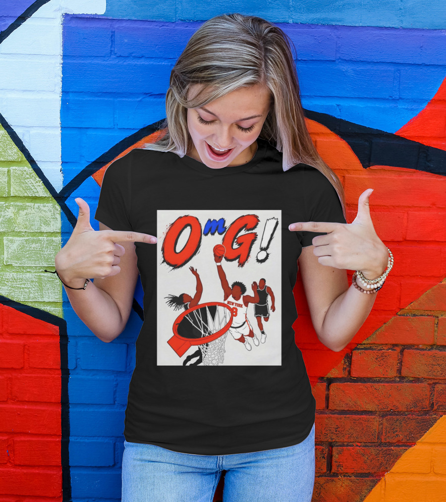 OMG OG Anunoby New York Knicks Dunking NBA 2026 Cartoon T-Shirt