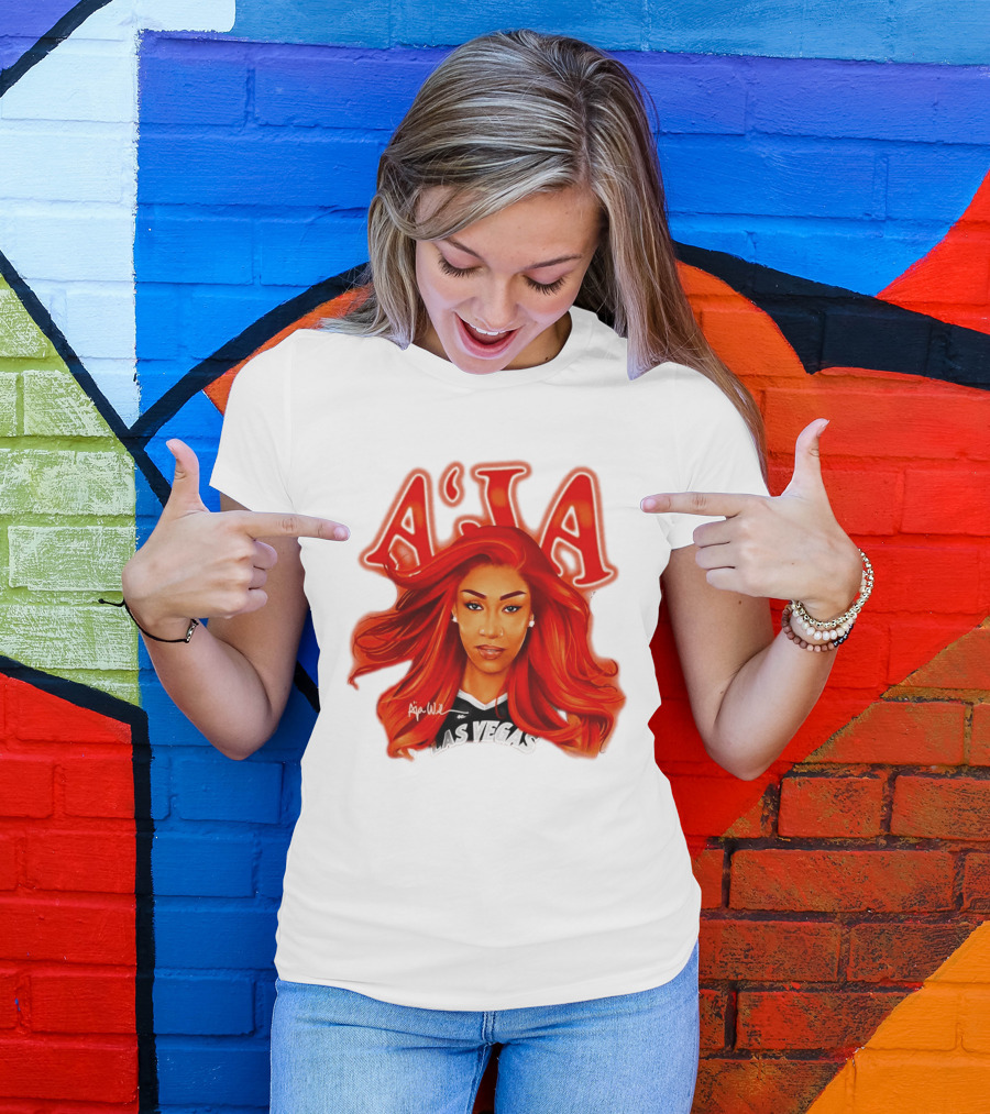 A'ja Wilson Aces Las Vegas Playa Society T-Shirt