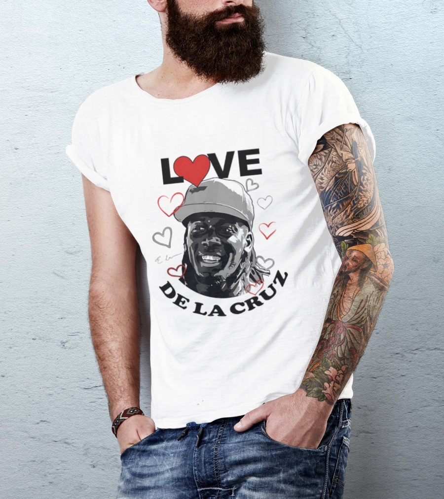 Love Heart Design Elly De La Cruz Cincinnati Reds Baseball T-Shirt