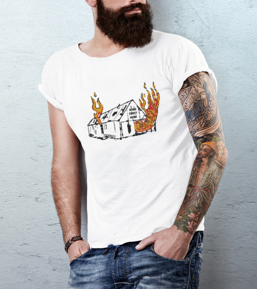 Honestav Music Home Sweet Home House On Fire T-Shirt