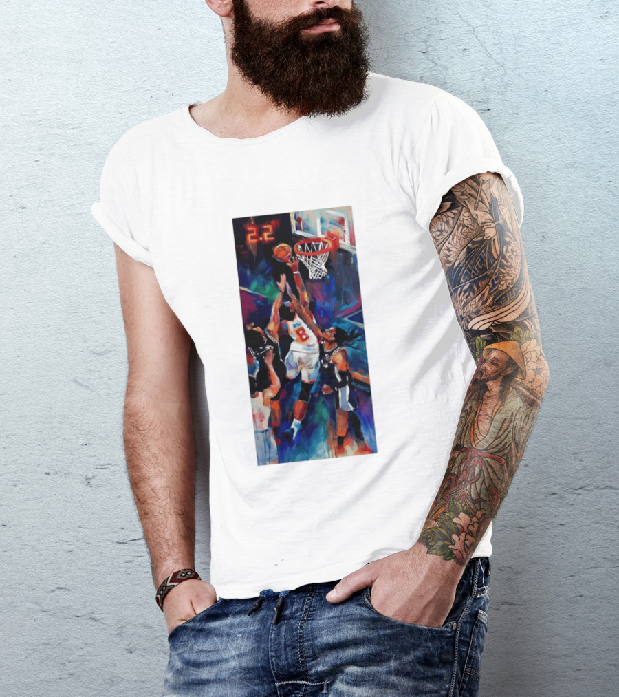 OG Anunoby Tip In 2.2 New York Knicks NBA Basketball Player Action T-Shirt