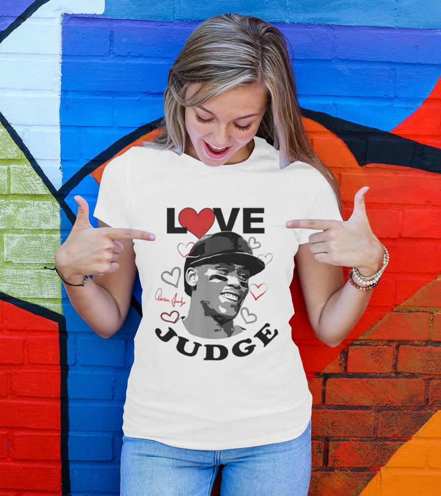 Love Aaron Judge New York Yankees Heart T-Shirt