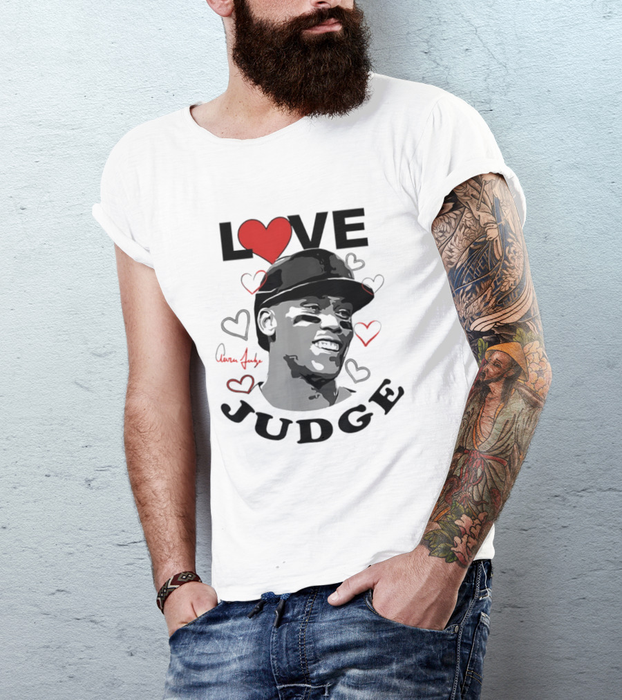Love Aaron Judge New York Yankees Heart T-Shirt
