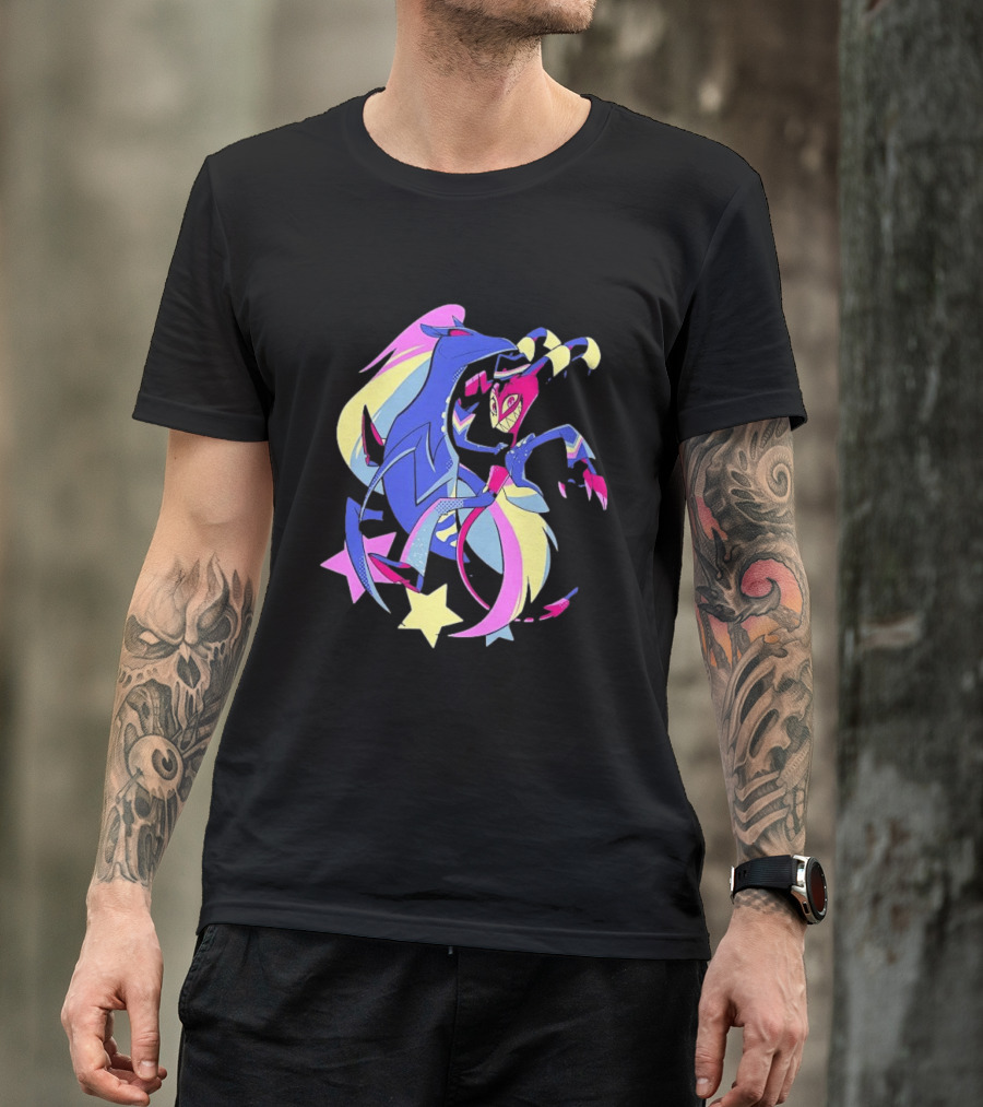 Blitz And Stolas Helluva Boss Neon Aesthetic Stars T-Shirt