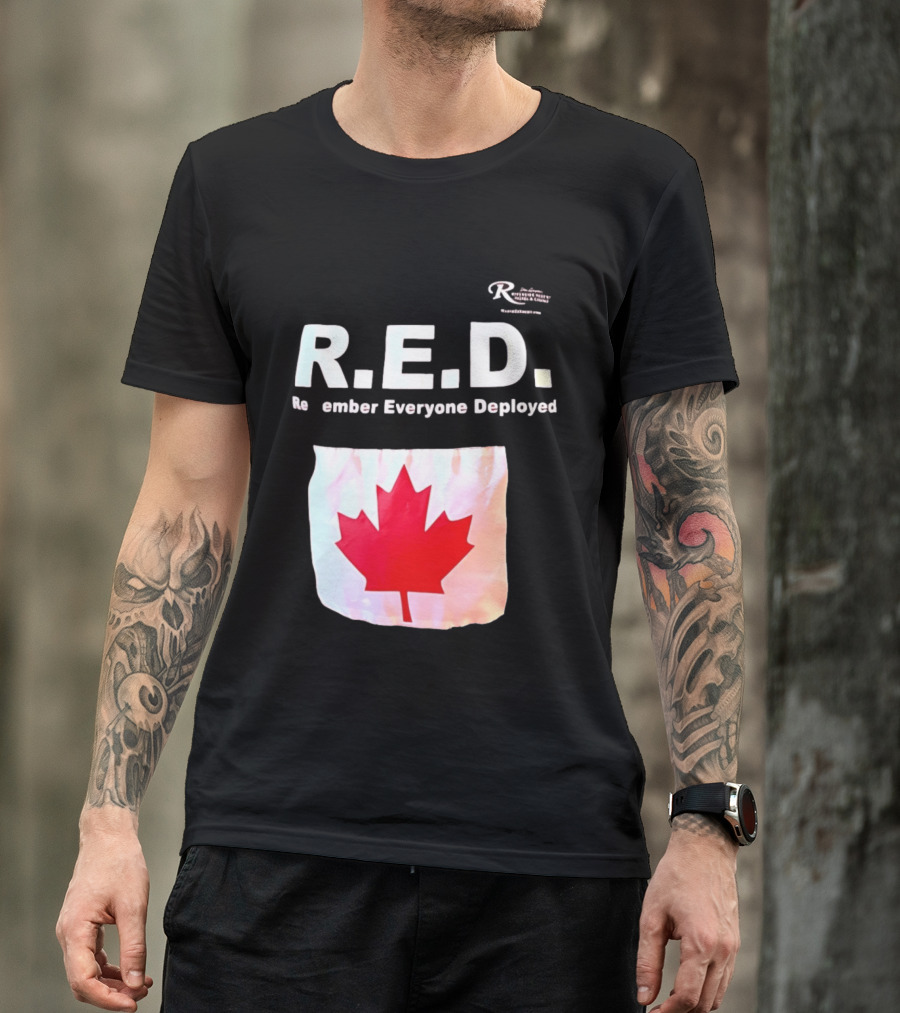 R.E.D. Remember Everyone Deployed Canadian Maple Leaf T-Shirt