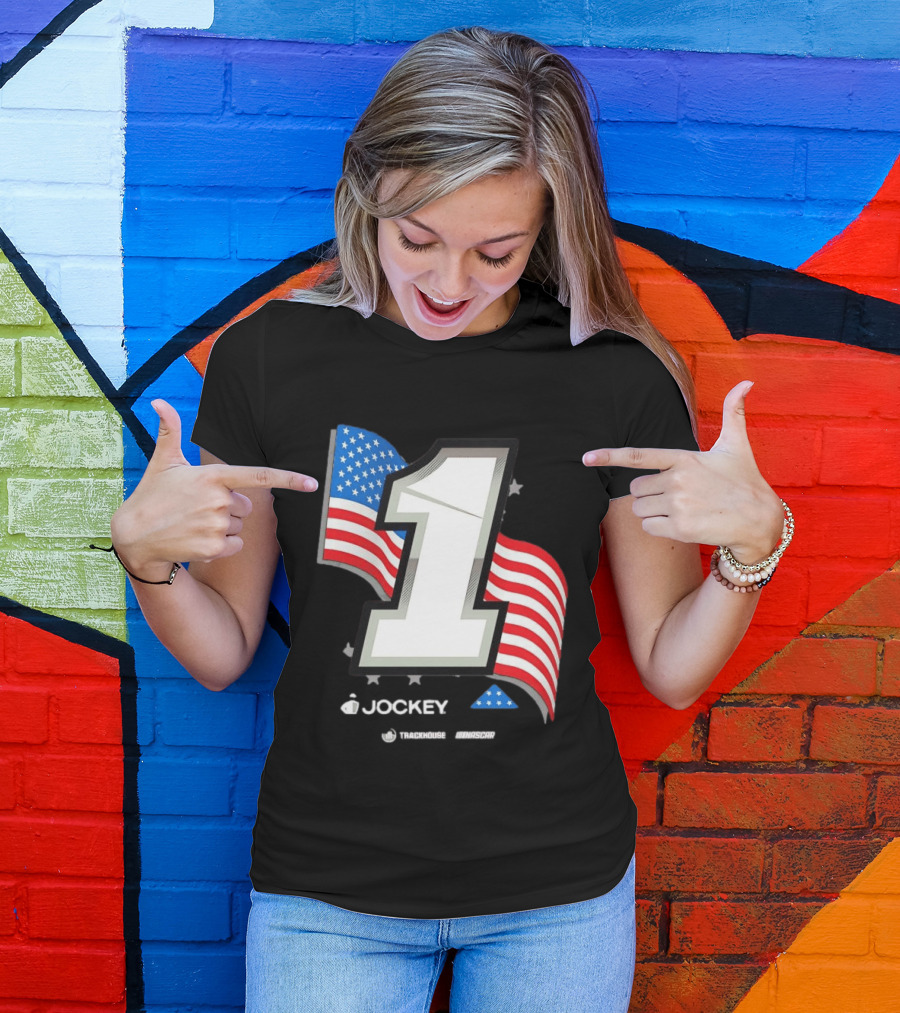 Ross Chastain 1 Jockey Folds Of Honor American Flag Trackhouse NASCAR Racing T-Shirt