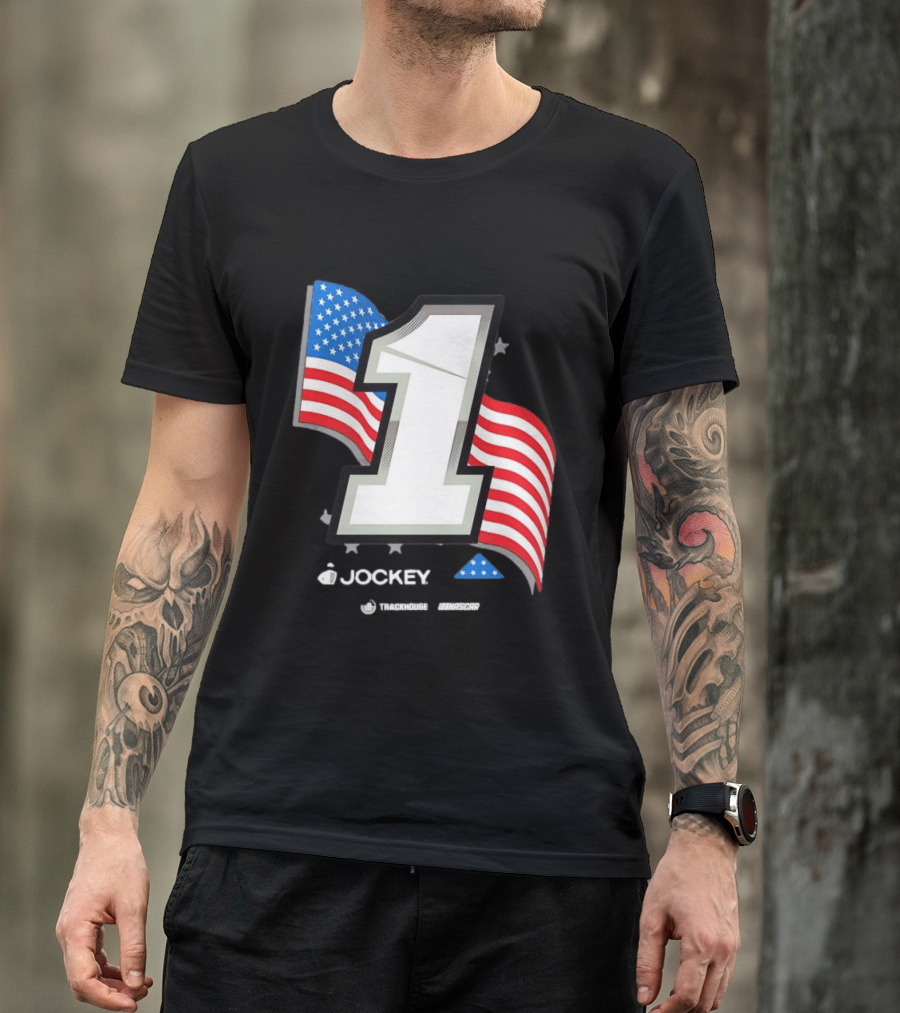 Ross Chastain 1 Jockey Folds Of Honor American Flag Trackhouse NASCAR Racing T-Shirt