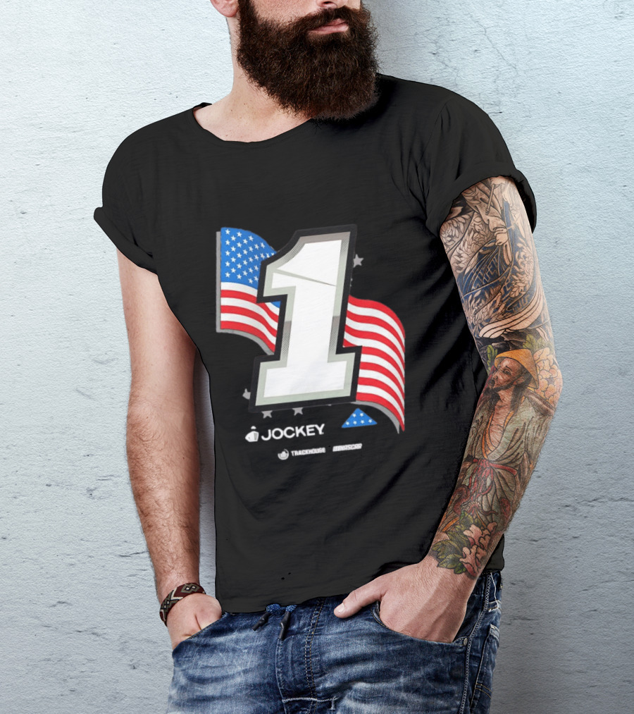 Ross Chastain 1 Jockey Folds Of Honor American Flag Trackhouse NASCAR Racing T-Shirt