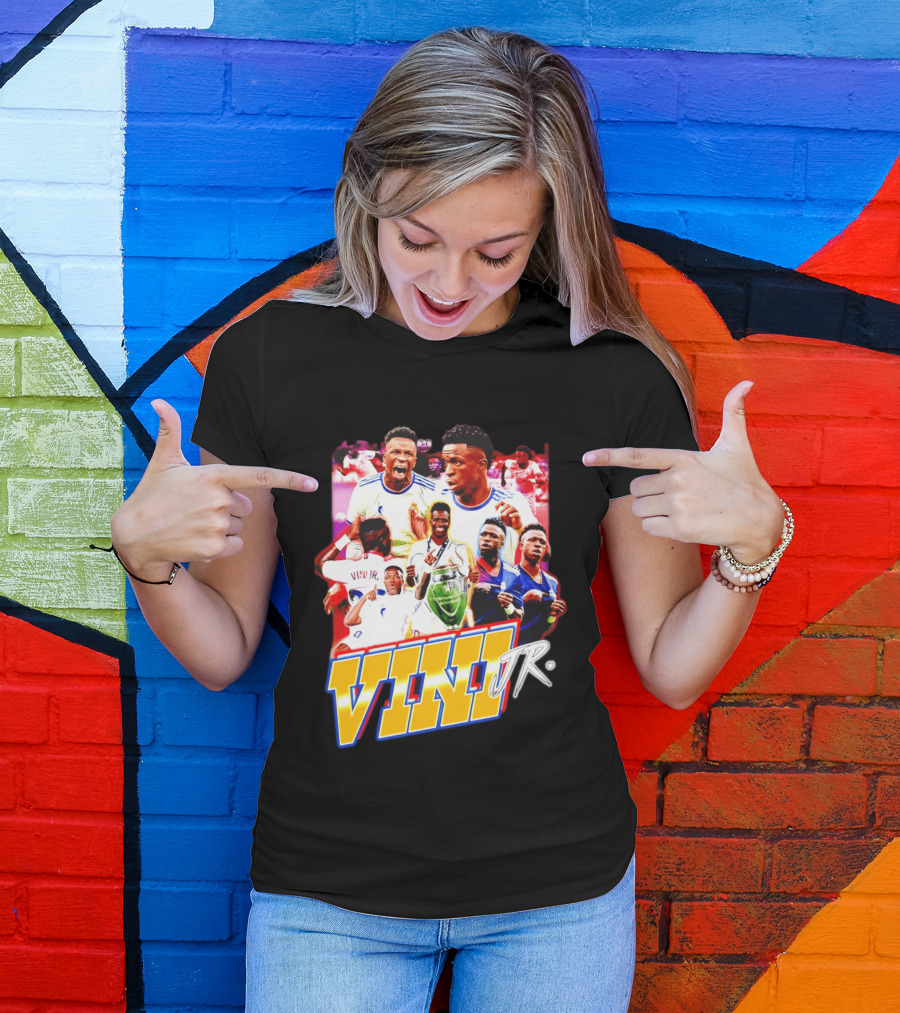 Vini Jr Vinicius Junior Real Madrid Football Collage T-Shirt