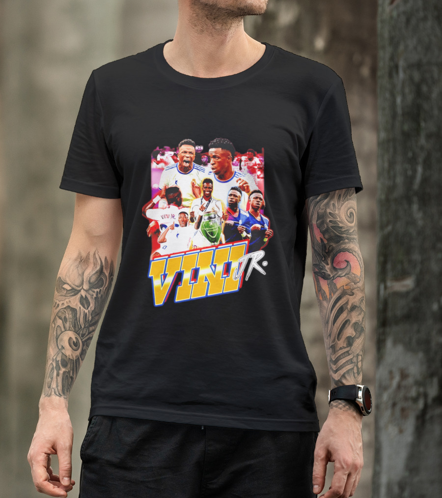 Vini Jr Vinicius Junior Real Madrid Football Collage T-Shirt