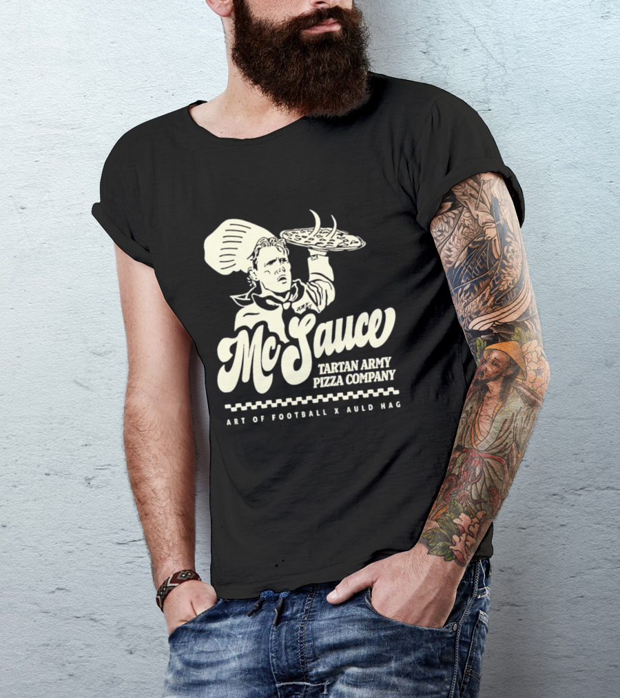 McSauce Tartan Army Pizza Company Art Of Football X Auld Hag T-Shirt