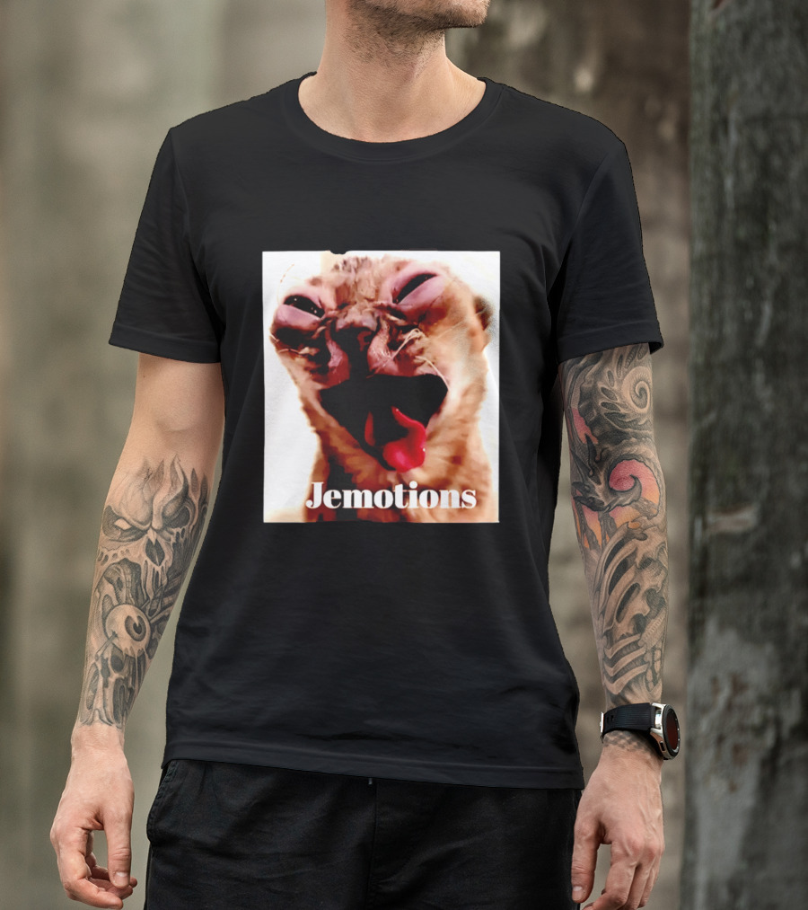 Jemotions Cat Funny Kitten Face Hilarious Expression T-Shirt