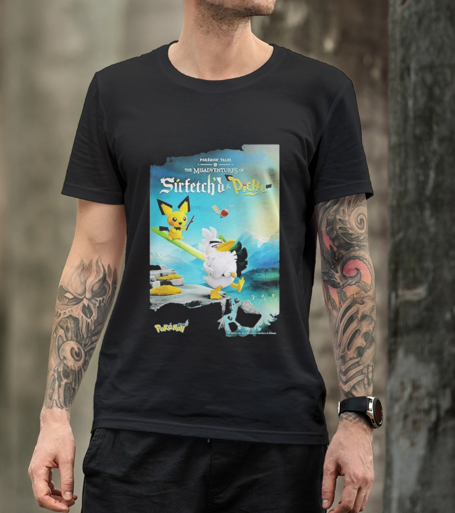 Pokémon Tales The Misadventures Of Sirfetch'd And Pichu Adventure Scene T-Shirt