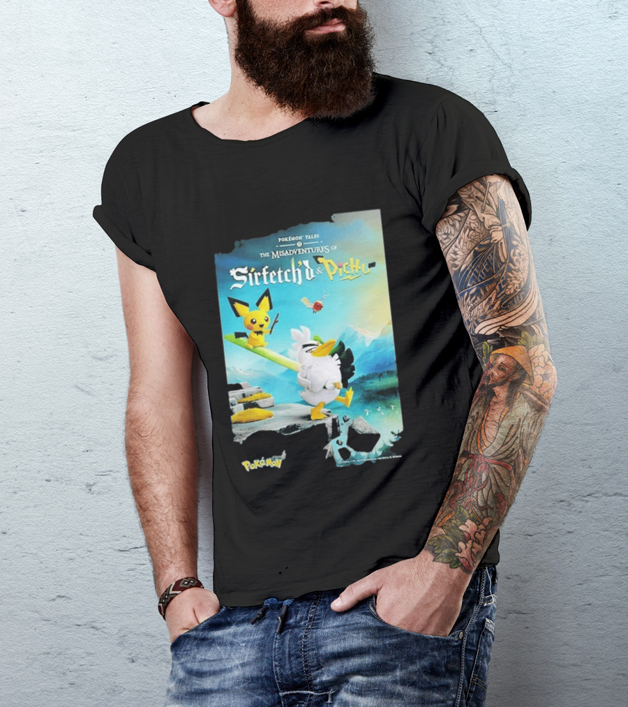 Pokémon Tales The Misadventures Of Sirfetch'd And Pichu Adventure Scene T-Shirt