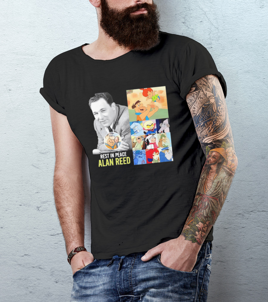 Rest In Peace Alan Reed Iconic Characters Montage Fred Flintstone Nostalgia T-Shirt