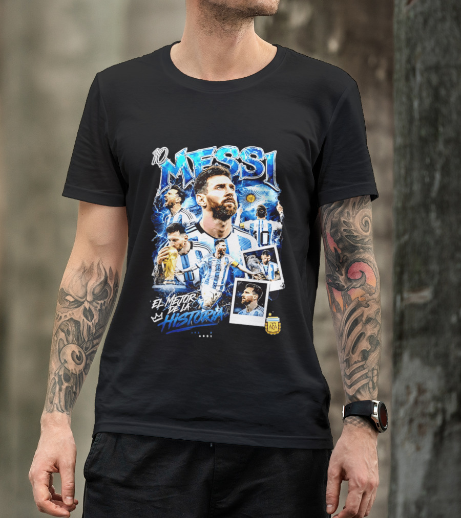 10 Messi El Mejor De La Historia Argentina AFA World Cup T-Shirt