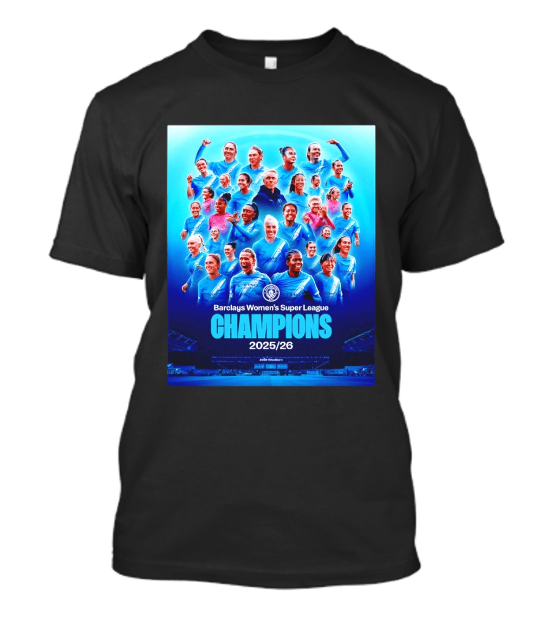 Barclays Women's Super League Champions 2025 2026 Manchester City FC T-Shirt