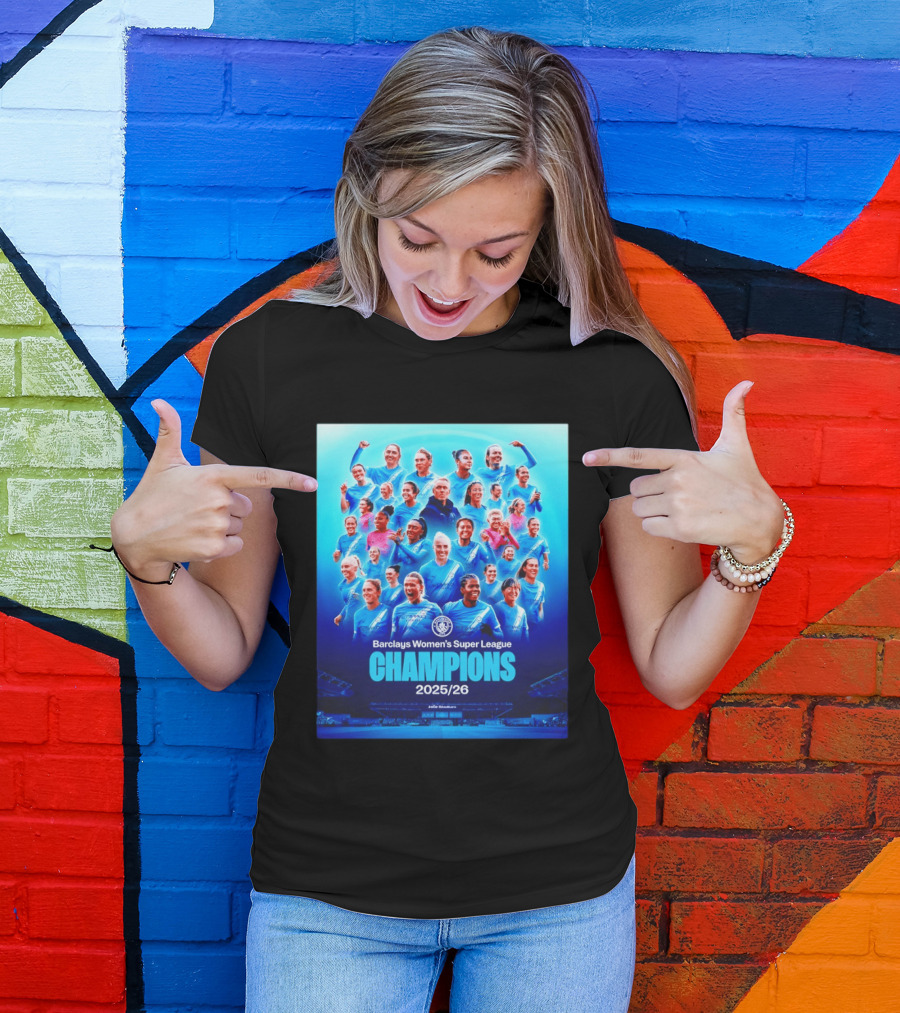 Barclays Women's Super League Champions 2025 2026 Manchester City FC T-Shirt