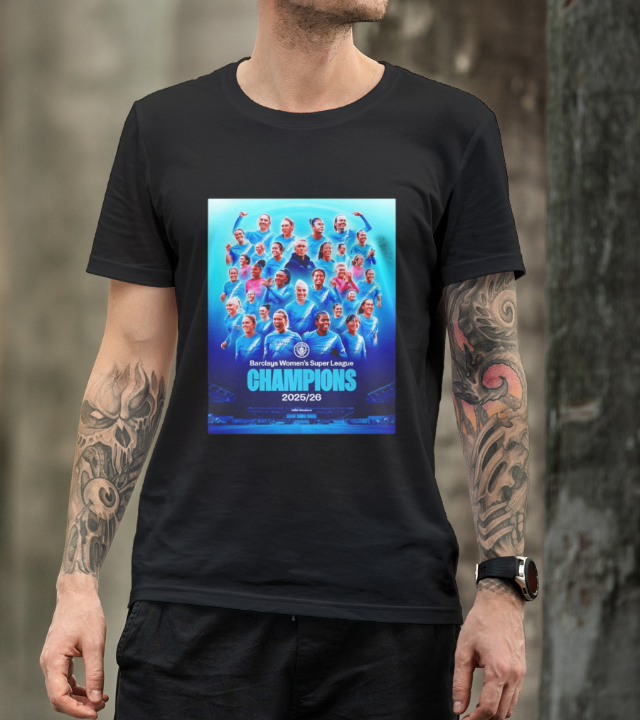 Barclays Women's Super League Champions 2025 2026 Manchester City FC T-Shirt