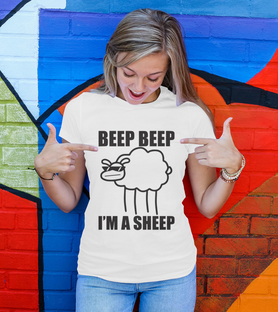 ASDFMOVIE10 Beep Beep I'm A Sheep Racerback Tank T-Shirt