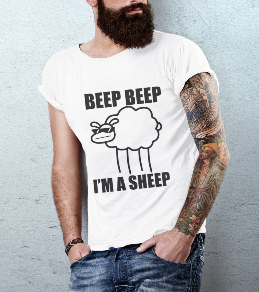 ASDFMOVIE10 Beep Beep I'm A Sheep Racerback Tank T-Shirt