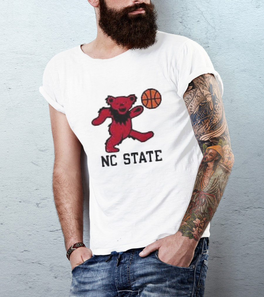 Grateful Dead NC State Wolfpack Bears Basketball Team Collaboration T-Shirt