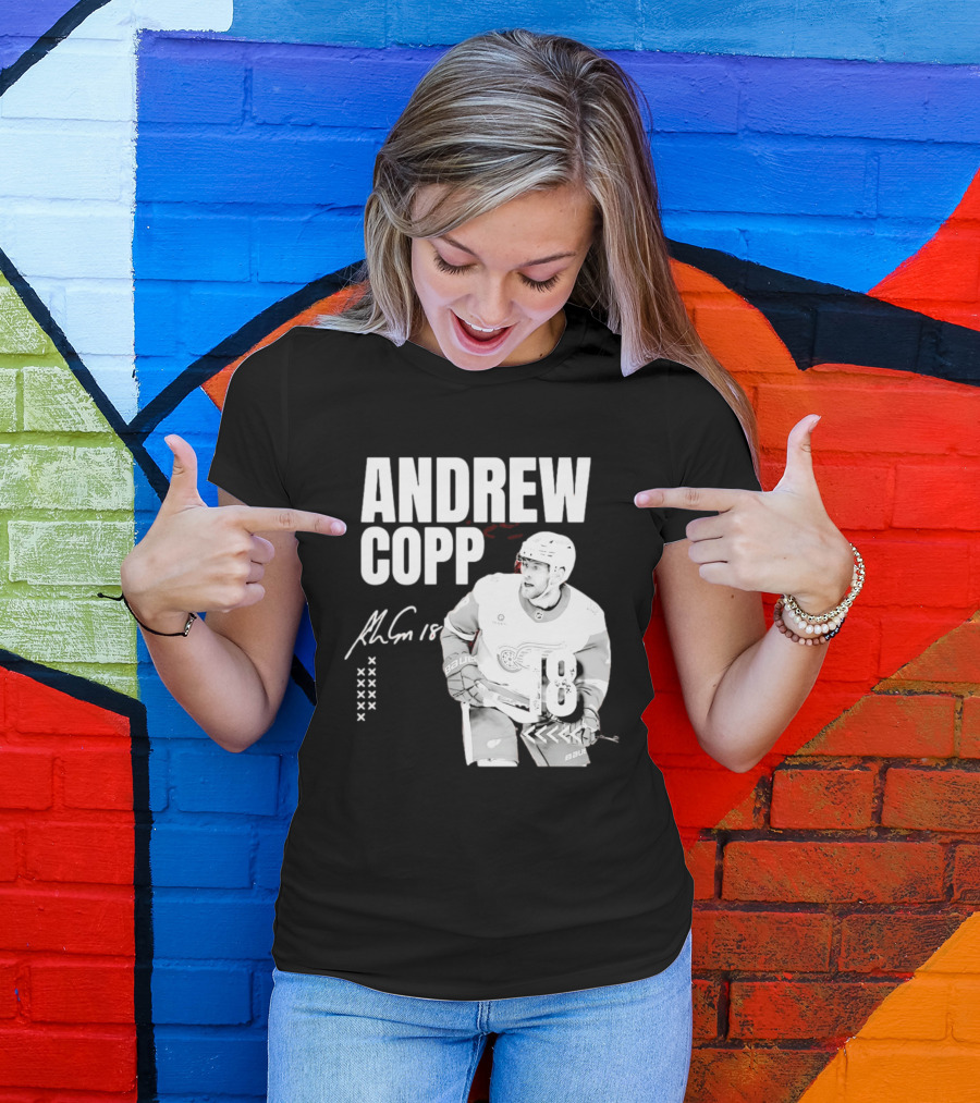 Andrew Copp Detroit Red Wings 18 NHL Hockey Player Signature Jersey T-Shirt