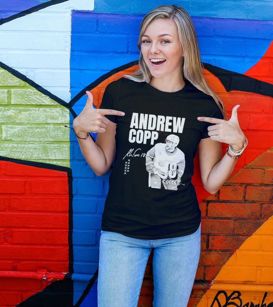 Andrew Copp Detroit Red Wings 18 NHL Hockey Player Signature Jersey T-Shirt
